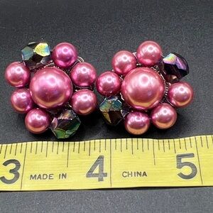 Vintage 1950’s Japan Cluster Bead Earrings